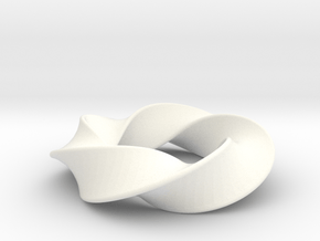 Python 3-5 Torus Knot Large in White Processed Versatile Plastic