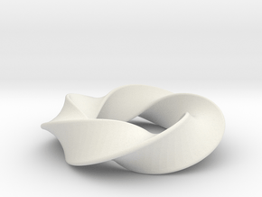 Python 3-5 Torus Knot Pendant in White Natural Versatile Plastic