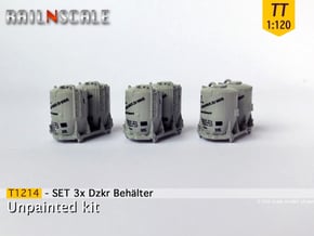 SET 3x Dzkr 501 Behälter (TT 1:120) in Tan Fine Detail Plastic