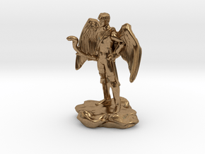 Winged Half-celestial with bow and sword in Natural Brass