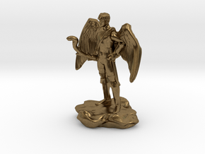 Winged Half-celestial with bow and sword in Natural Bronze