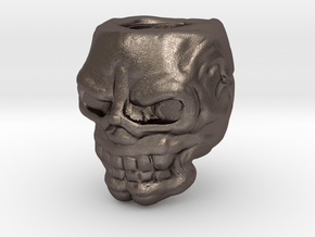 Skull bead in Polished Bronzed Silver Steel