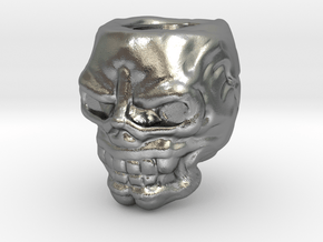 Skull bead in Natural Silver