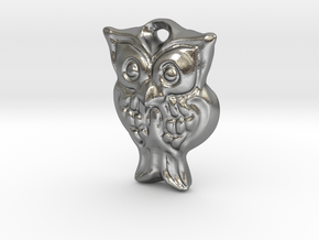 Owl pendant in Natural Silver