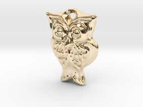 Owl pendant in 14k Gold Plated Brass
