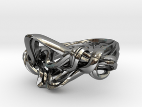 Weaving Ribbons Ring in Fine Detail Polished Silver: 5 / 49