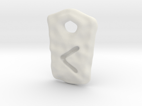 Kenaz rune amulet in White Natural Versatile Plastic