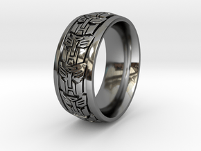 ROBOT RING 1 SIZE 9.5 in Fine Detail Polished Silver