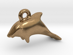 Dolphin Pendant in Natural Brass