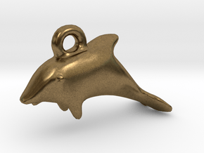 Dolphin Pendant in Natural Bronze