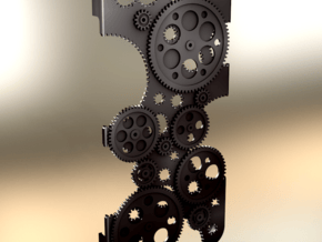 Iphone 4 "Cogwheels" in Black Natural Versatile Plastic