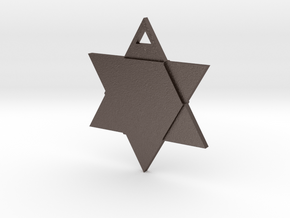 Star of David - Simple in Polished Bronzed Silver Steel