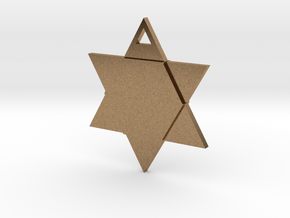 Star of David - Simple in Natural Brass