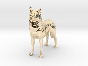 1/24 or G scale Siberian Husky Male Standing in 14K Yellow Gold