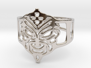 Aztec Mask Ring in Platinum
