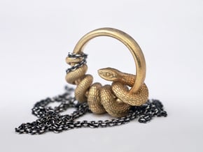 Reverse Snake Ring in Natural Bronze