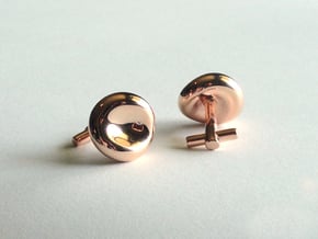 Red Blood Cell Cufflinks in 14k Rose Gold Plated Brass
