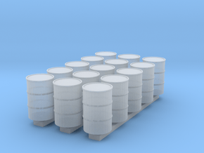 'N Scale' - (15) 55 Gallon Drums in Smooth Fine Detail Plastic