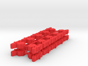 Game Piece, Warrior Empire Station, 20-set in Red Processed Versatile Plastic