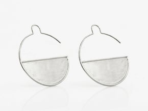 Geometric Large Hoops Earrings in Polished Silver