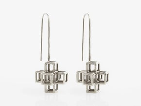 STRUCTURE Nº 2 EARRINGS in Polished Silver