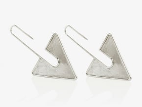 FLAT Nº 5 EARRINGS in Polished Silver