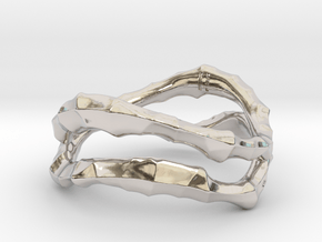 Dual Voronoi Ring in Rhodium Plated Brass: 5.5 / 50.25