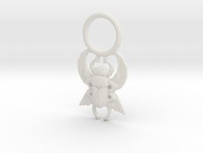 Scarab Pendant in White Natural Versatile Plastic