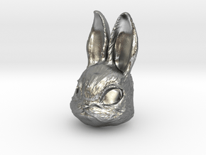 Rabbit Head in Natural Silver