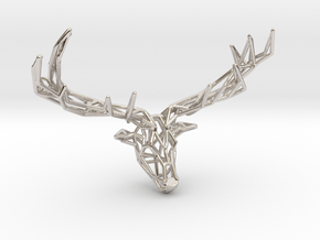 Untamed: The Deer Pendant in Rhodium Plated Brass: Small