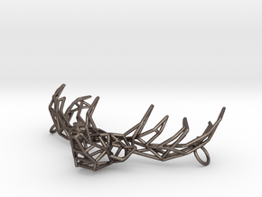 Untamed: The Deer Pendant in Polished Bronzed Silver Steel: Large