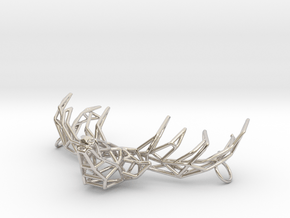 Untamed: The Deer Pendant in Rhodium Plated Brass: Large