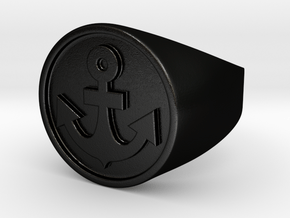 Anchor Band S. -  Signet Ring in Matte Black Steel: 7.5 / 55.5