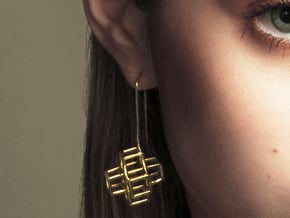 STRUCTURE Nº 2 EARRINGS in 14k Gold Plated Brass