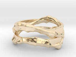 Full Dual Voronoi Ring in 14k Gold Plated Brass: 5 / 49