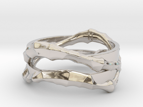 Full Dual Voronoi Ring in Rhodium Plated Brass: 5.5 / 50.25