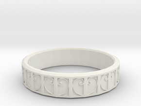 Fractal Curve Ring 18mm in White Natural Versatile Plastic