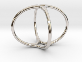Ring The Hula Hoop II /size 6 US (16.5mm diameter) in Rhodium Plated Brass