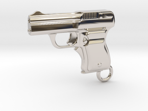 Schwarzlose Gun 1909 Keychain in Platinum