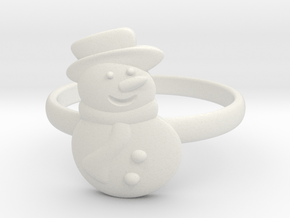 Snowman Ring in White Natural Versatile Plastic: 4.5 / 47.75