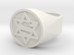 Ring US 12 Super Jew Signet  in White Natural Versatile Plastic