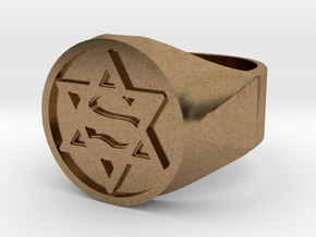 Ring US 12 Super Jew Signet  in Natural Brass