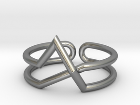 Continuous Geometric Ring  in Natural Silver: 6 / 51.5
