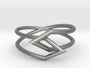 Interlocking Triangles Ring in Natural Silver: 8 / 56.75