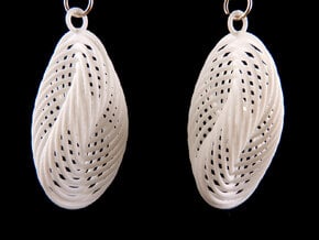 Interleaved Hopf Earrings in White Natural Versatile Plastic