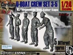 1-24 German U-Boot Crew Set3-5 in White Natural Versatile Plastic