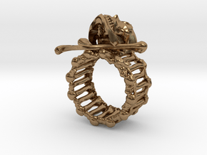 Skull ring in Natural Brass