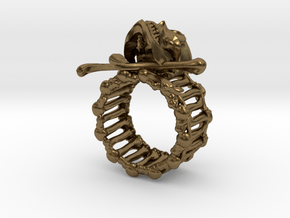 Skull ring in Natural Bronze