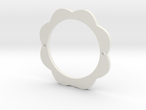 FLOWER POWER Pendant for Necklace or Bracelet in White Natural Versatile Plastic: Medium