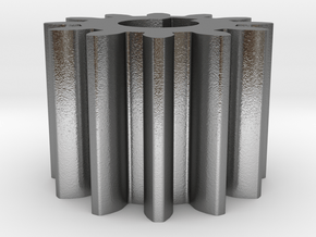 Cylindrical gear M1 Z12 Alfa20 Beta0 b10 HoleØ5 K2 in Natural Silver